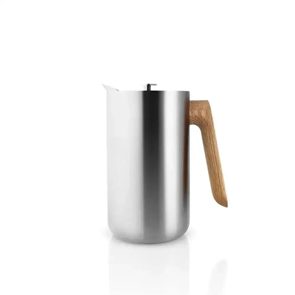 Eva Solo Nordic thermo insulated cafetière with stainless steel body and wooden handle