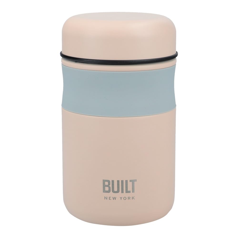 Built Stainless Steel Insulated Food Flask 490ml Pale Pink