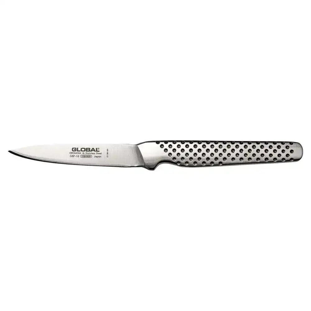 Knife with a perforated handle on a white background