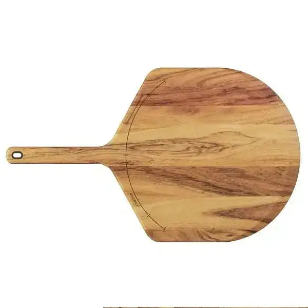 Acacia wood pizza peel server with handle, premium kitchenware at Cookin Stores