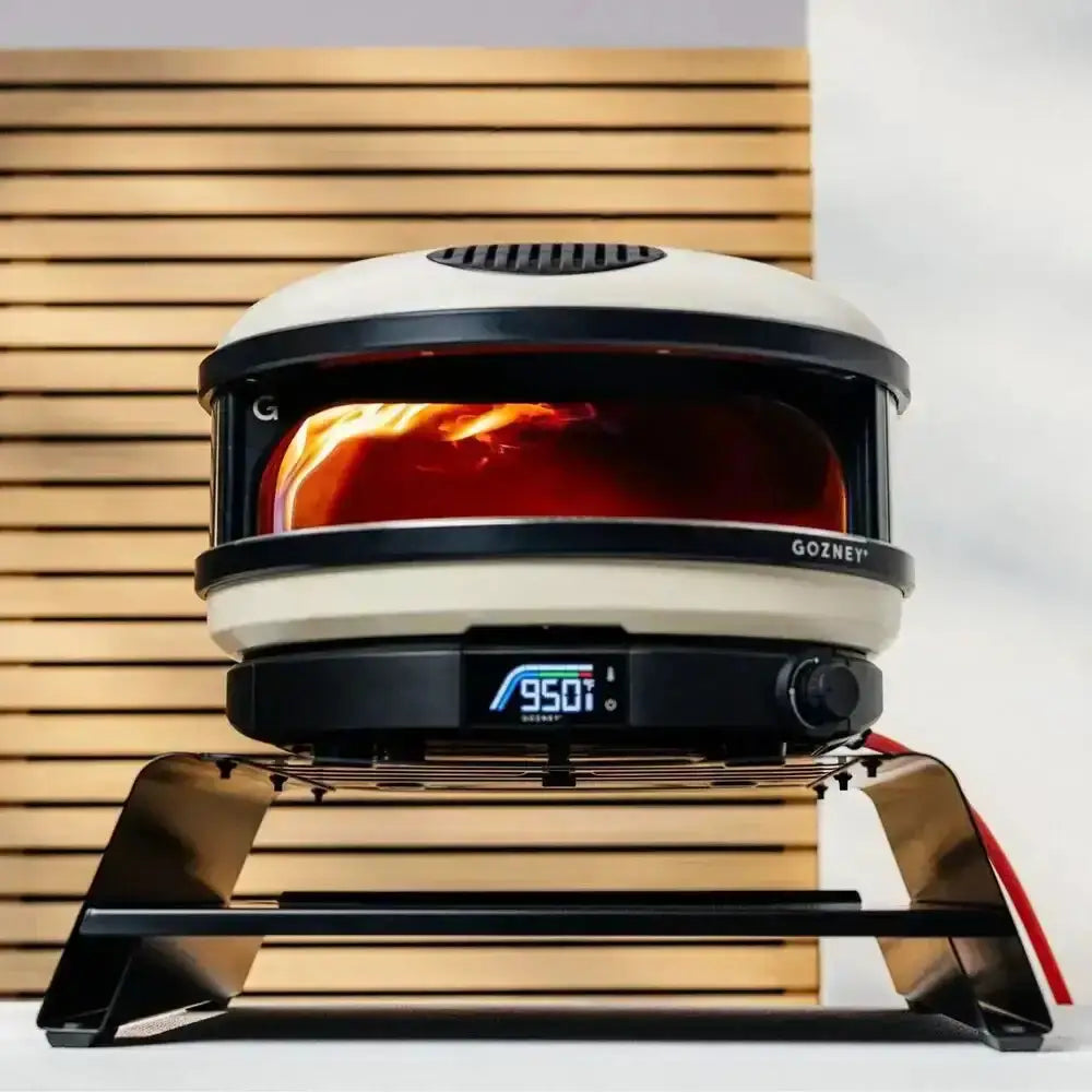 Gozney Arc ceramic pizza oven with digital display on metal stand, premium kitchenware at Cookin Stores