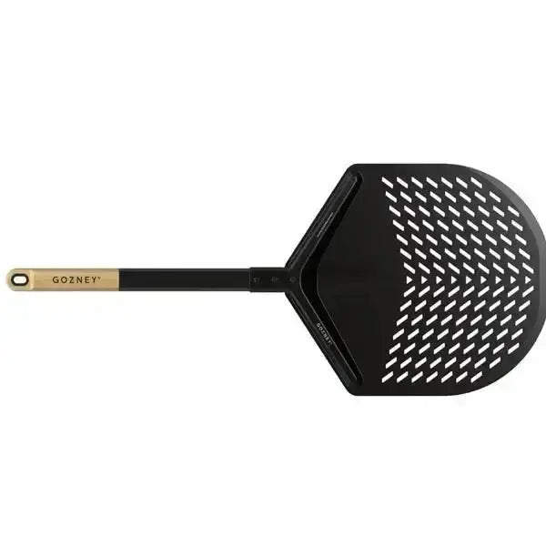 Gozney Balance Placement Peel 30cm with perforated black blade and wooden handle, kitchenware at Cookin Stores