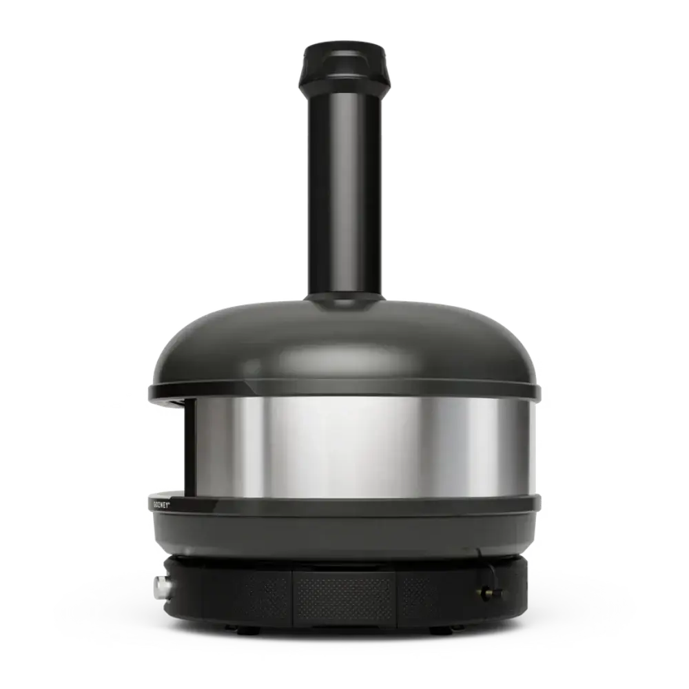 Black and silver kitchen appliance on a white background