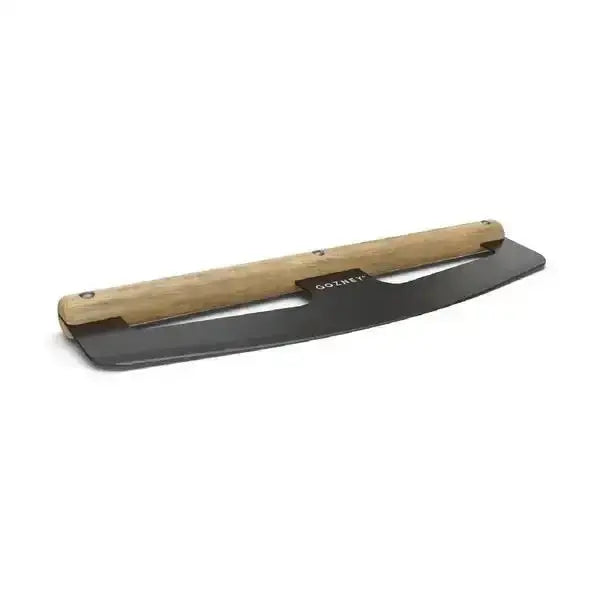 Gozney pizza cutter rocker with wooden handle on white background, premium kitchenware at Cookin Stores