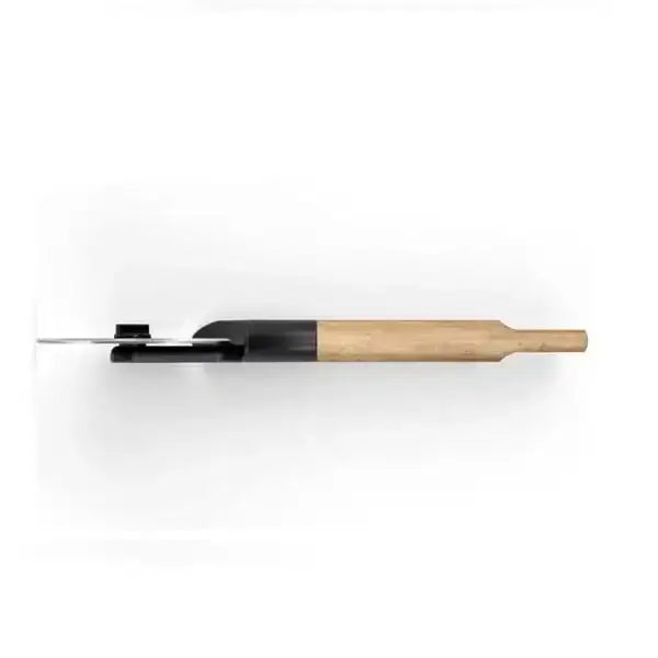 Knife with a wooden handle on a white background