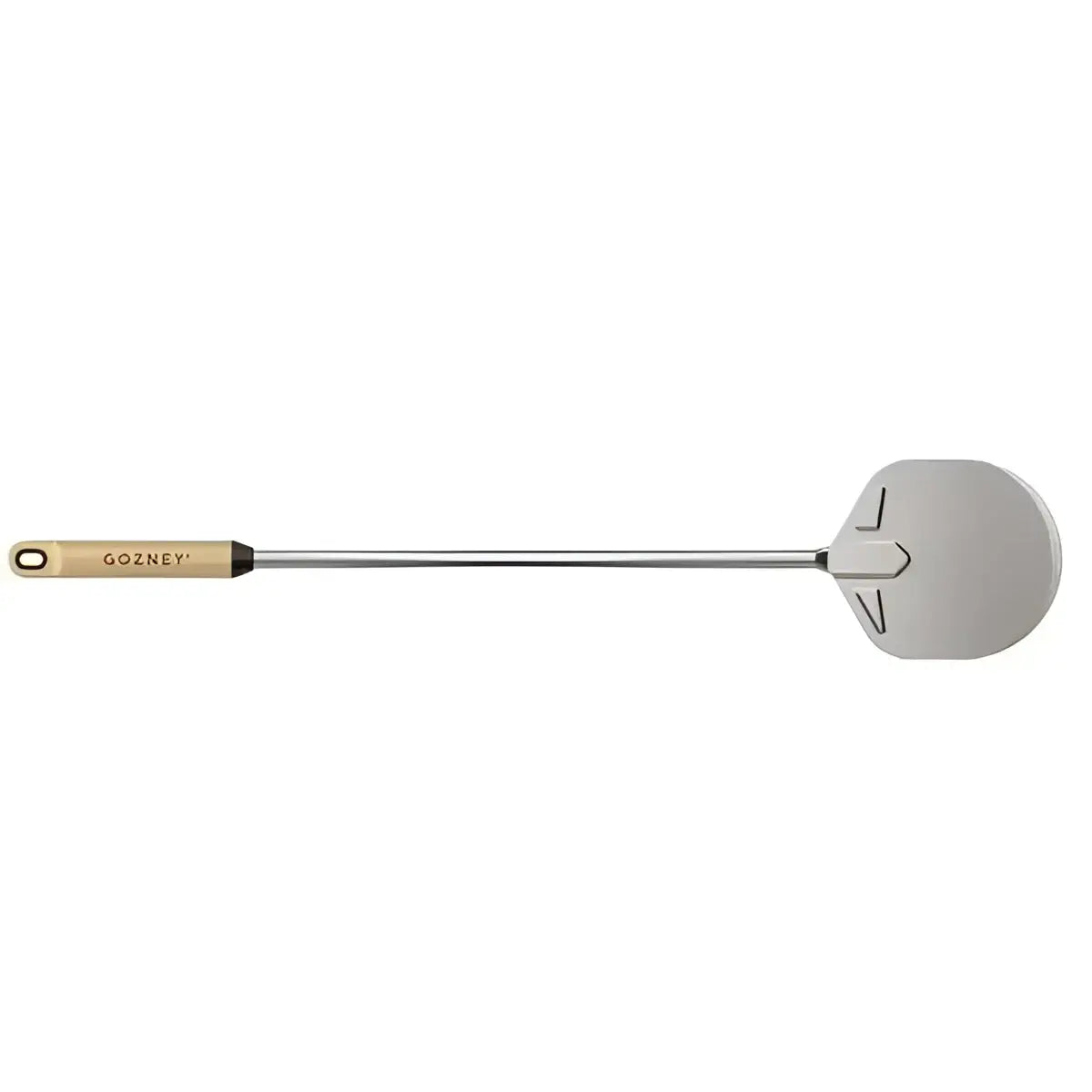 Gozney utility turning pizza peel with long handle and metal head from Cookin Stores kitchenware