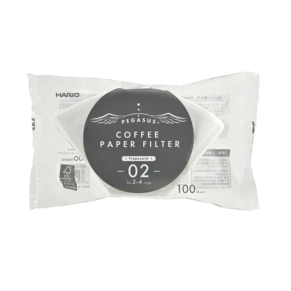 Pack of Pegasus coffee paper filters on a white background