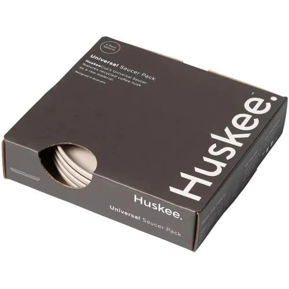Huskee universal saucer pack in a cardboard box on a white background