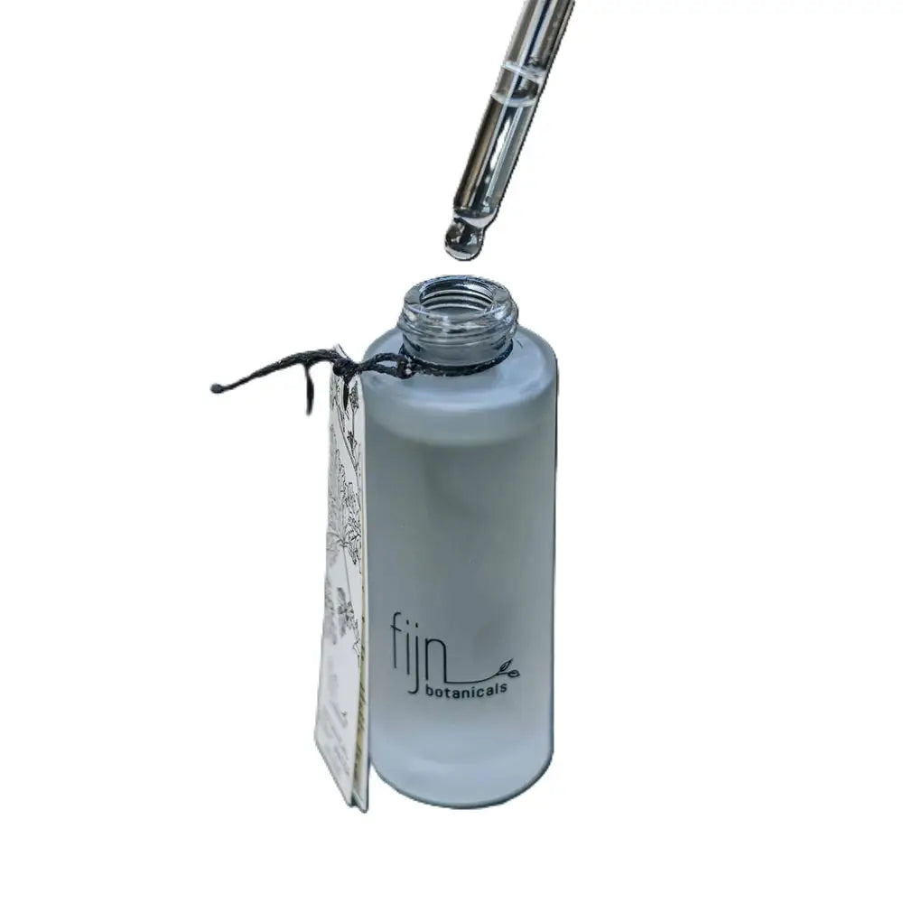 Fijn Botanicals bottle with dropper on a white background
