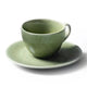 Jan Ashes & Olive Cups with Saucers Green Set of 4
