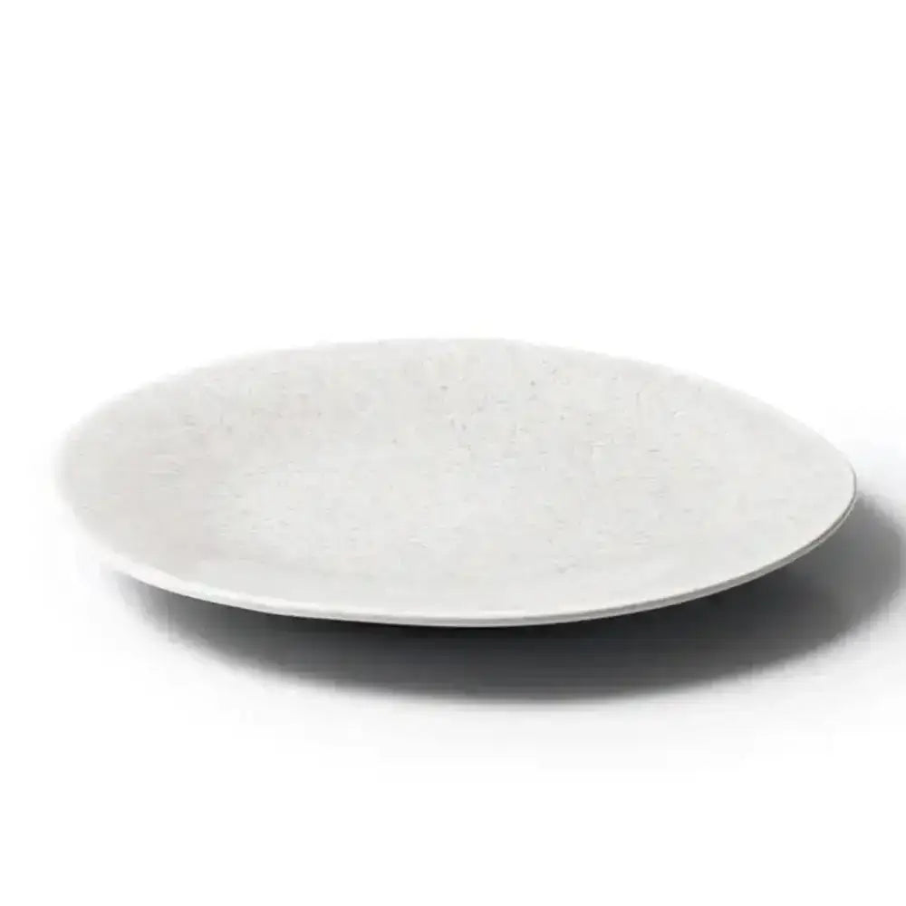 Grey ceramic plate on a white background