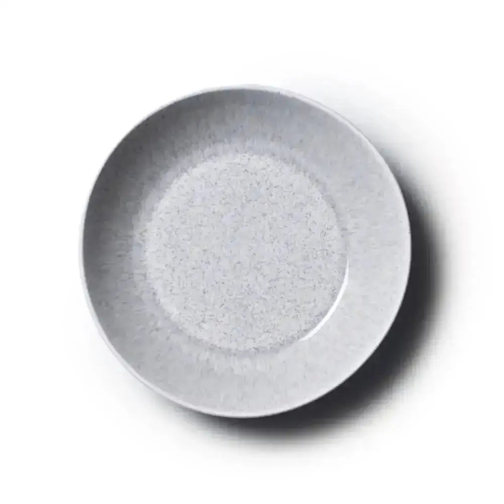 Gray ceramic plate on a white background