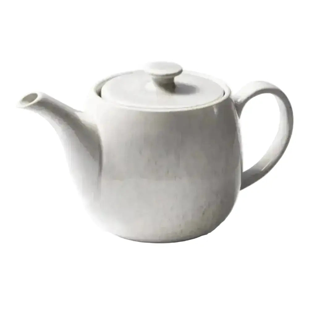 Grey ceramic teapot on a white background