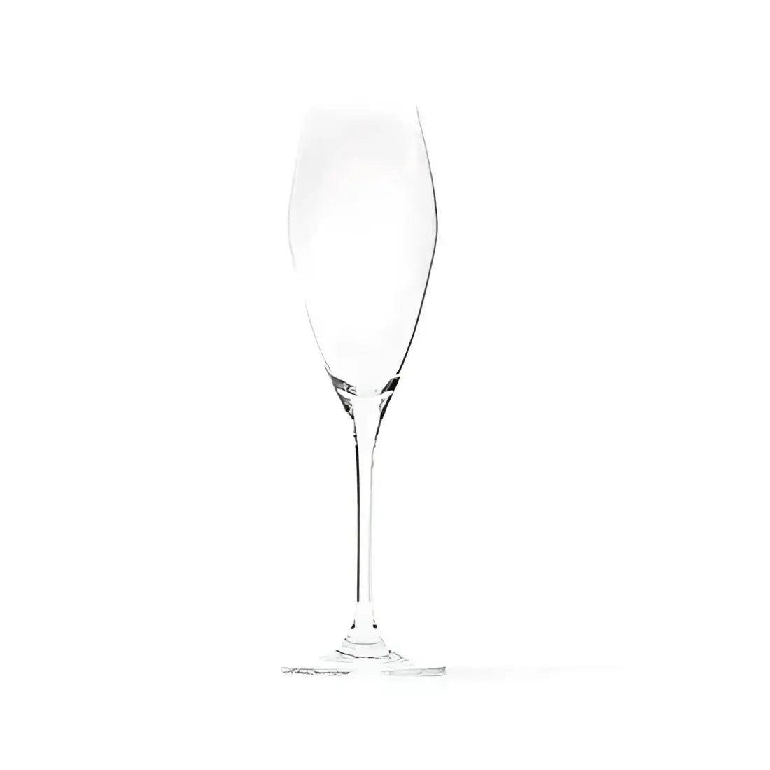Clear wine glass on a white background