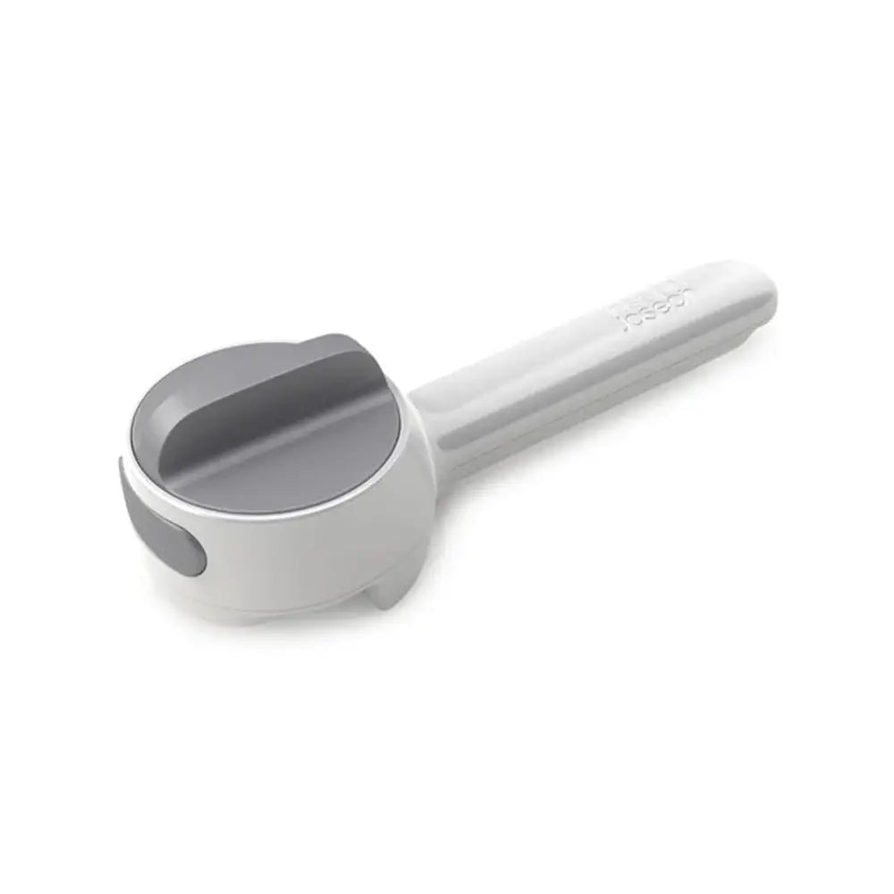 Gray can opener on a white background