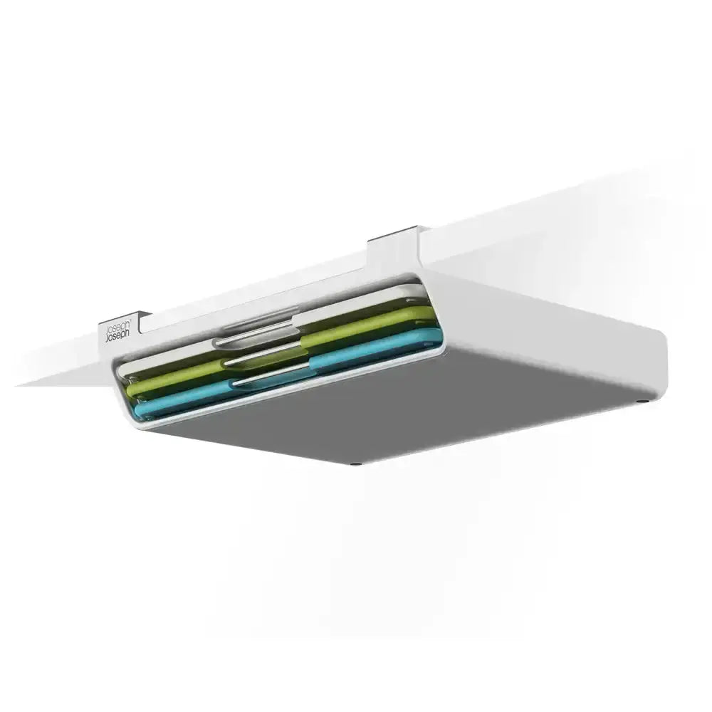 White electronic device with colorful components on a white background