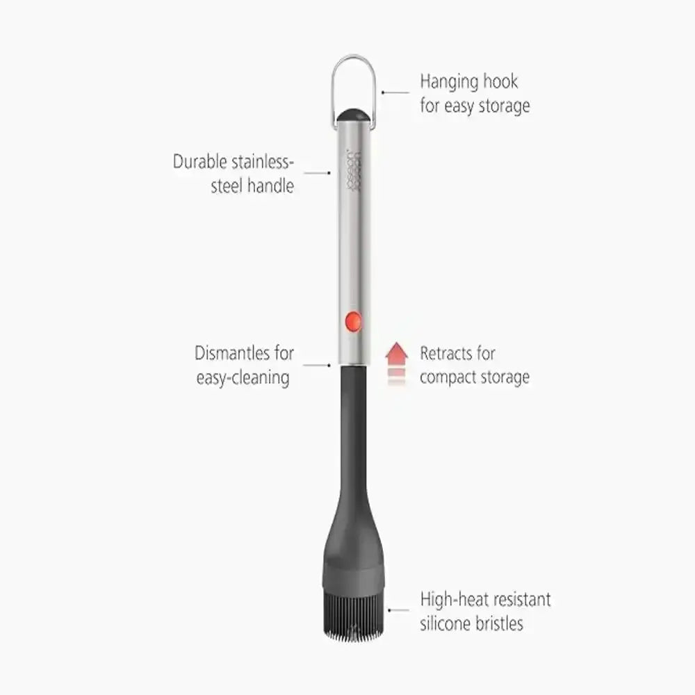 Barbecue brush with features highlighted on a white background