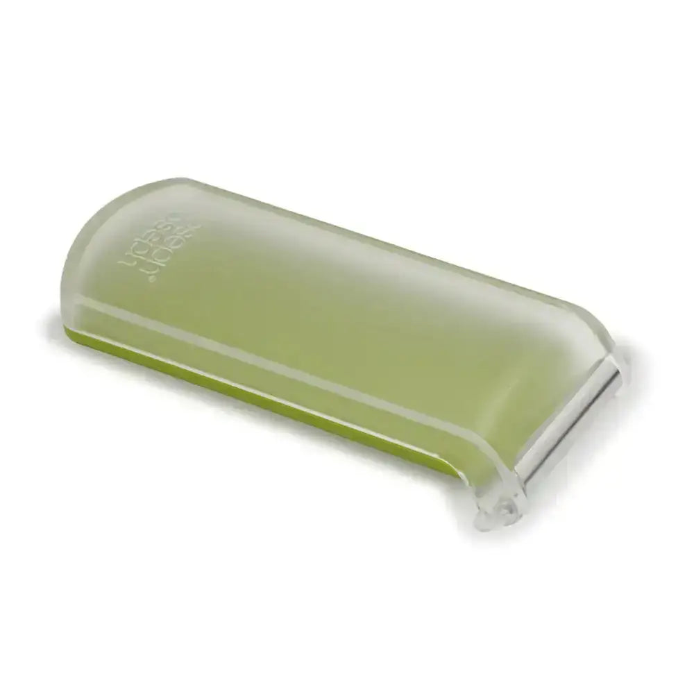 Green and clear plastic case on a white background