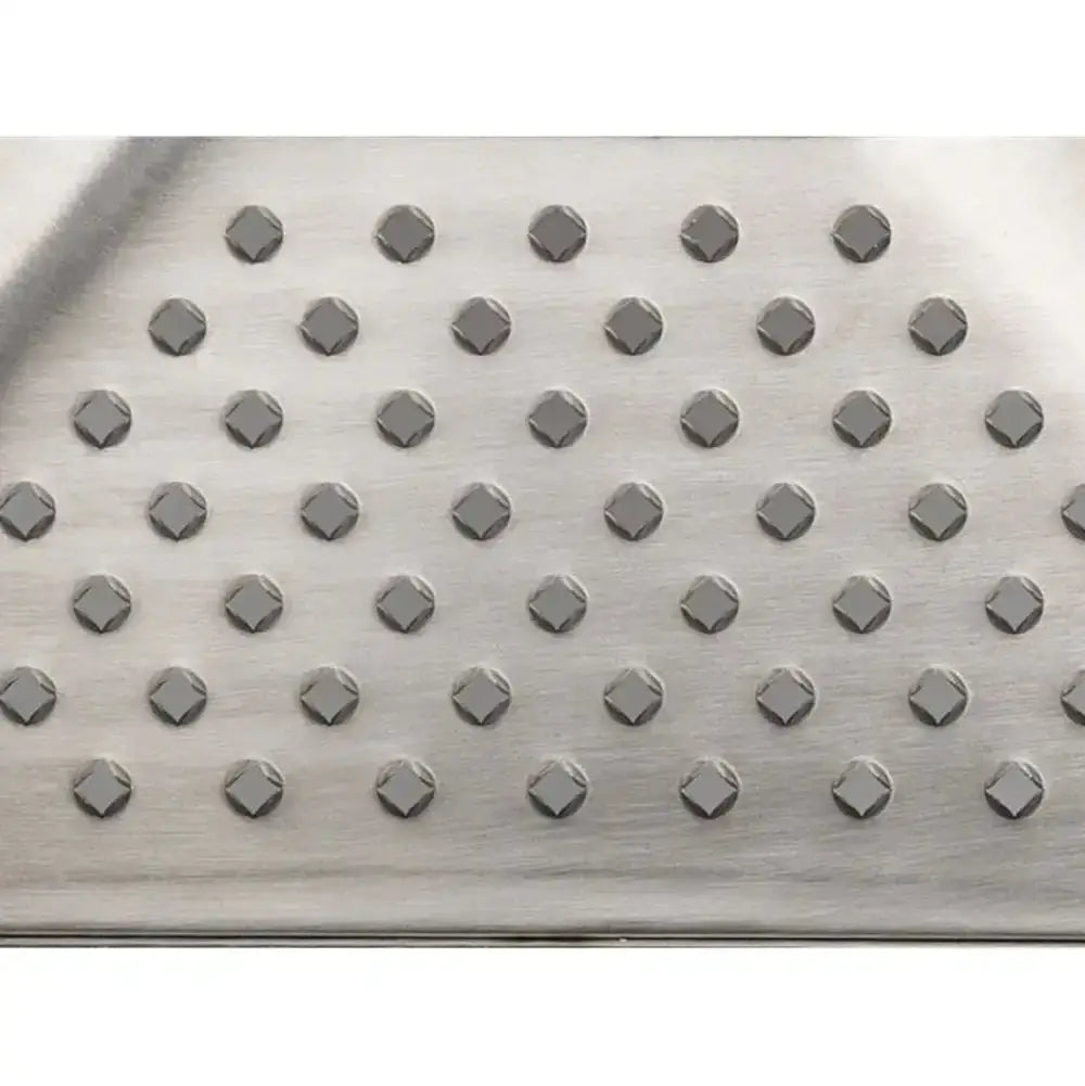Metallic surface with a grid pattern of hexagonal