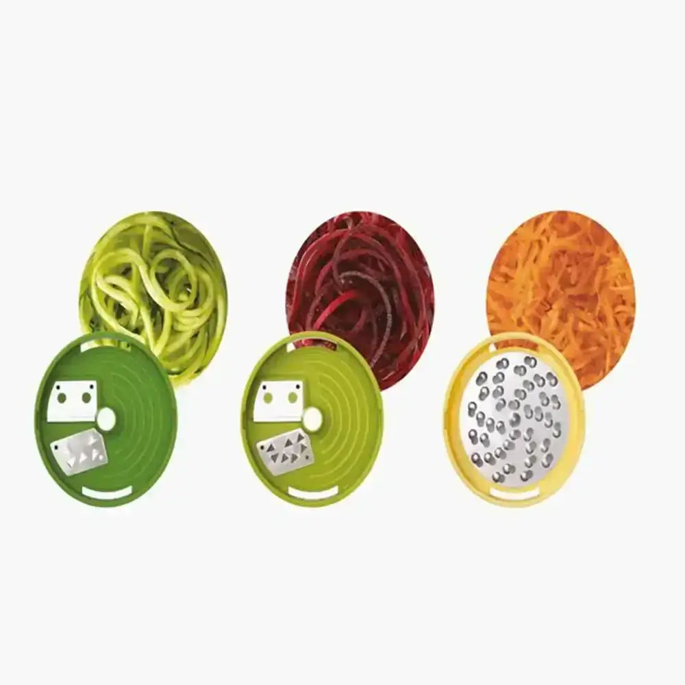 Set of spiralizer blades on a white background