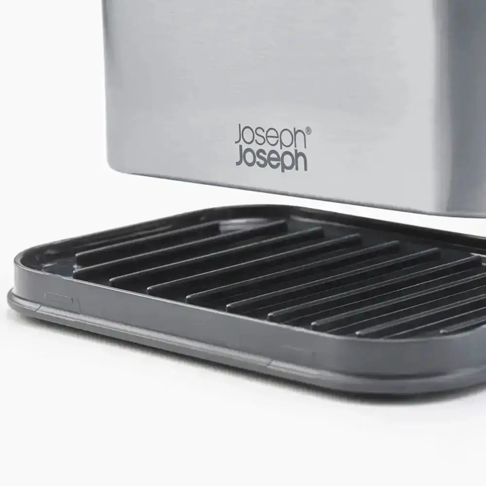 Gray portable grill with 'Joseph Joseph' branding on a white background