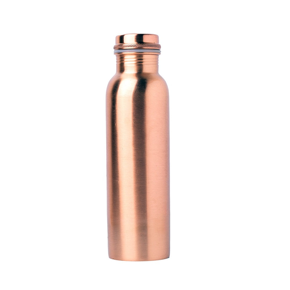 Copper water bottle on a white background