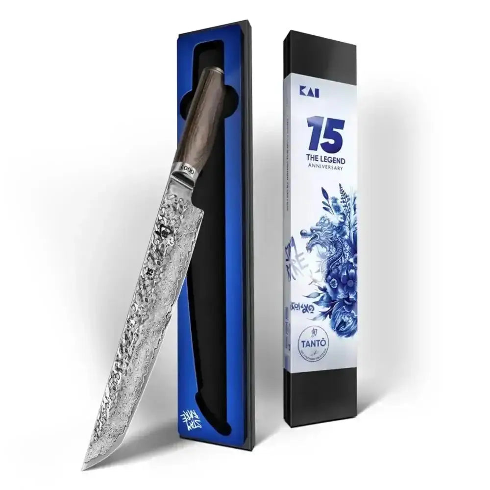 Sword with a decorative sheath and KAI branding on a white background
