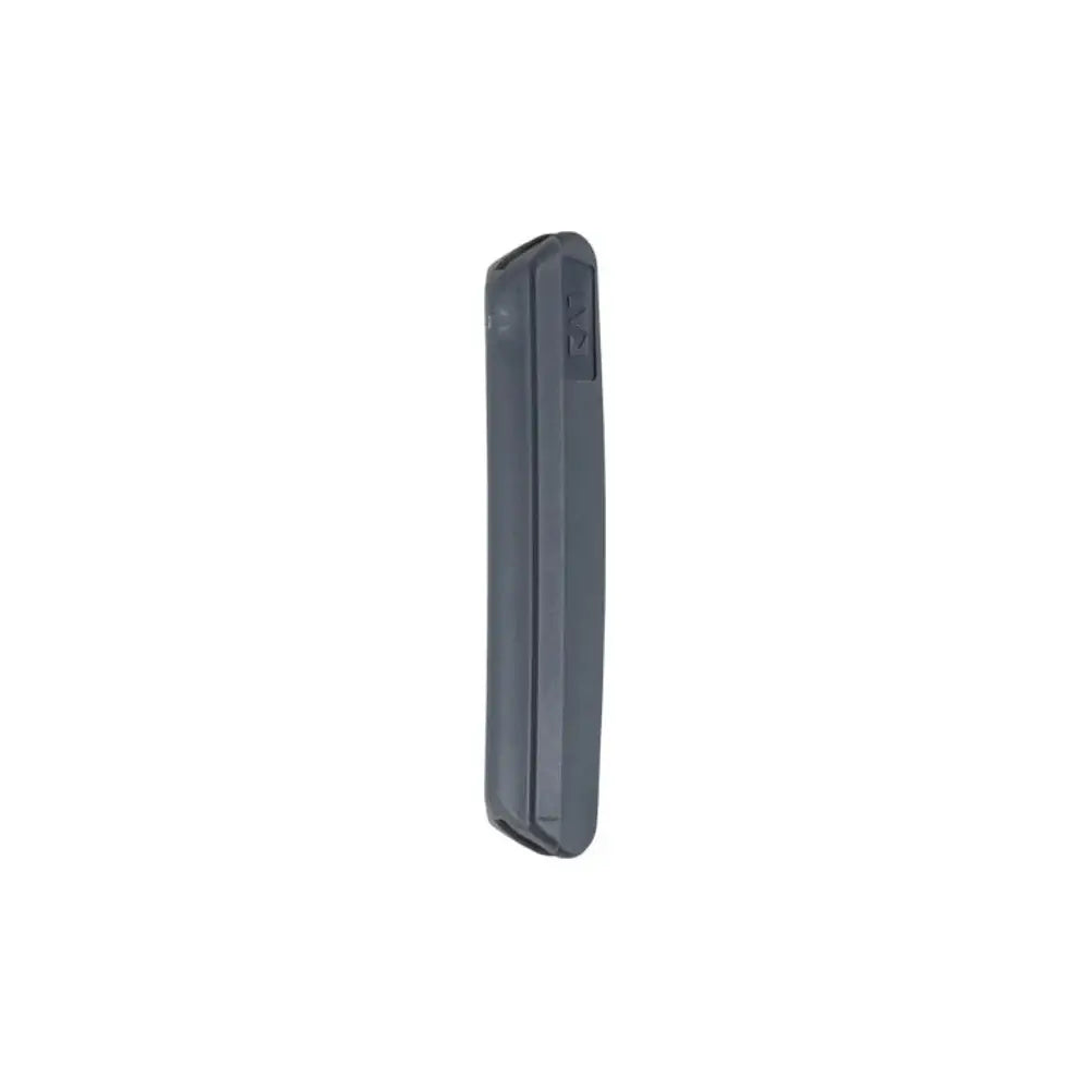Black rectangular device on a white background