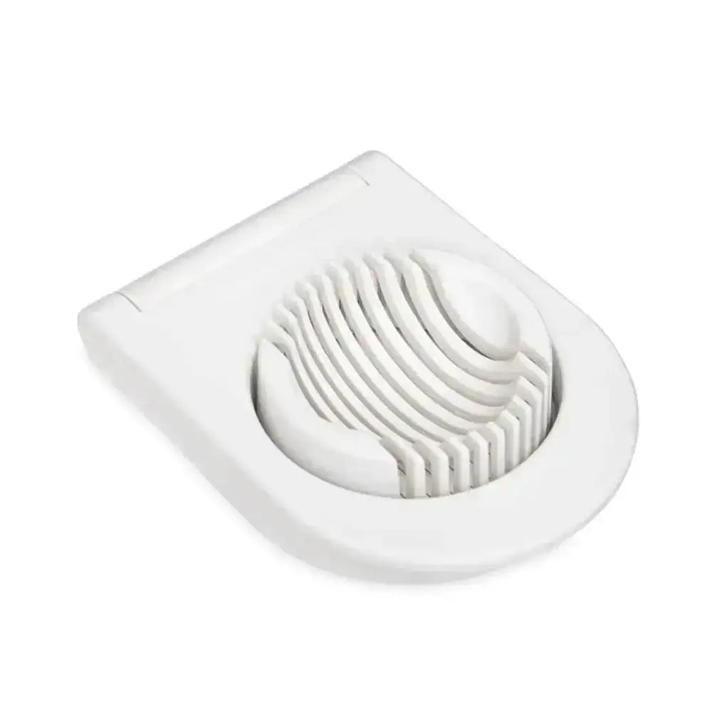 White electronic device with a circular component on a white background
