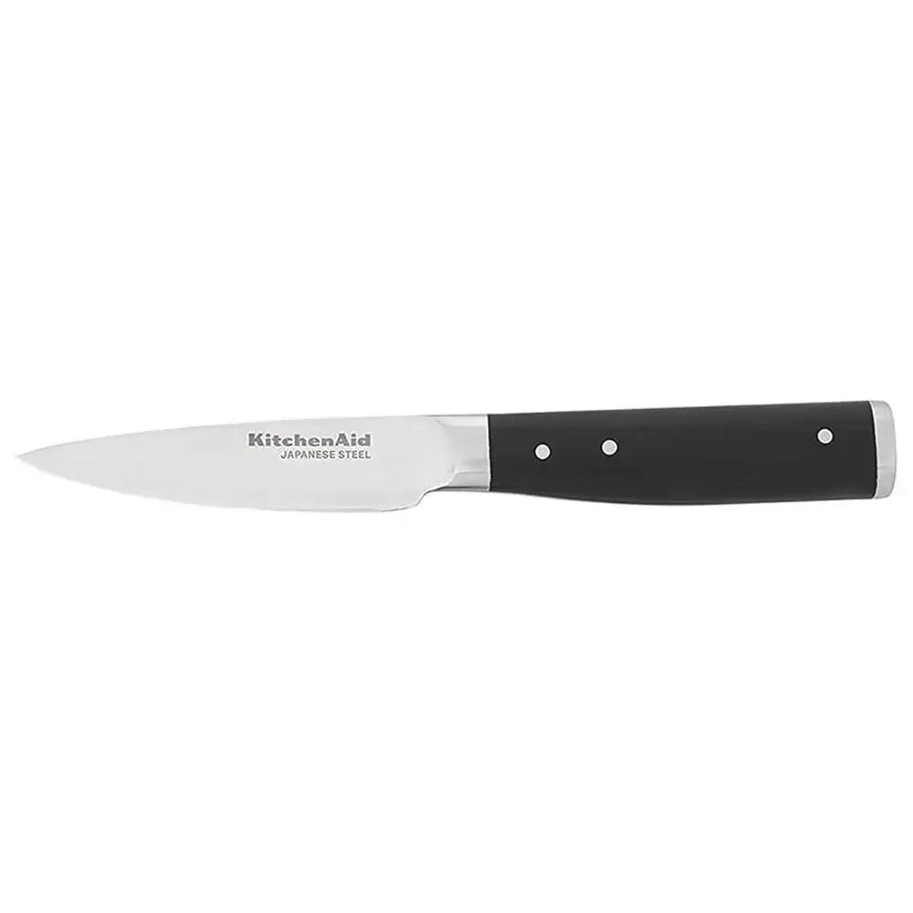 KitchenAid paring knife with black handle on a white background