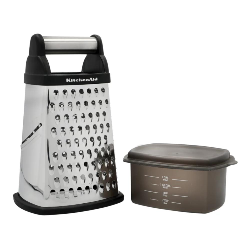KitchenAid Stainless Steel Box Grater with Container Black