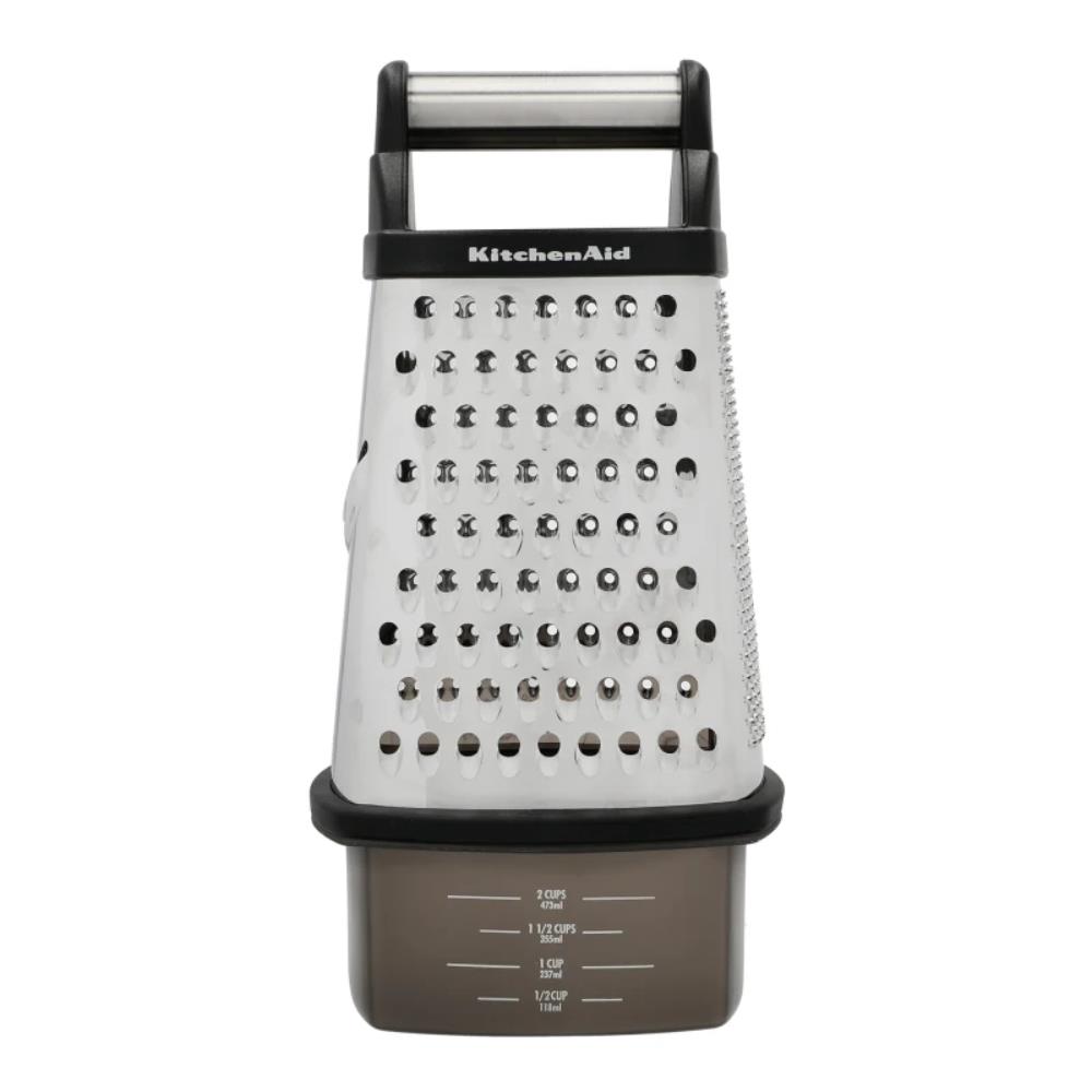 KitchenAid Stainless Steel Box Grater with Container Black