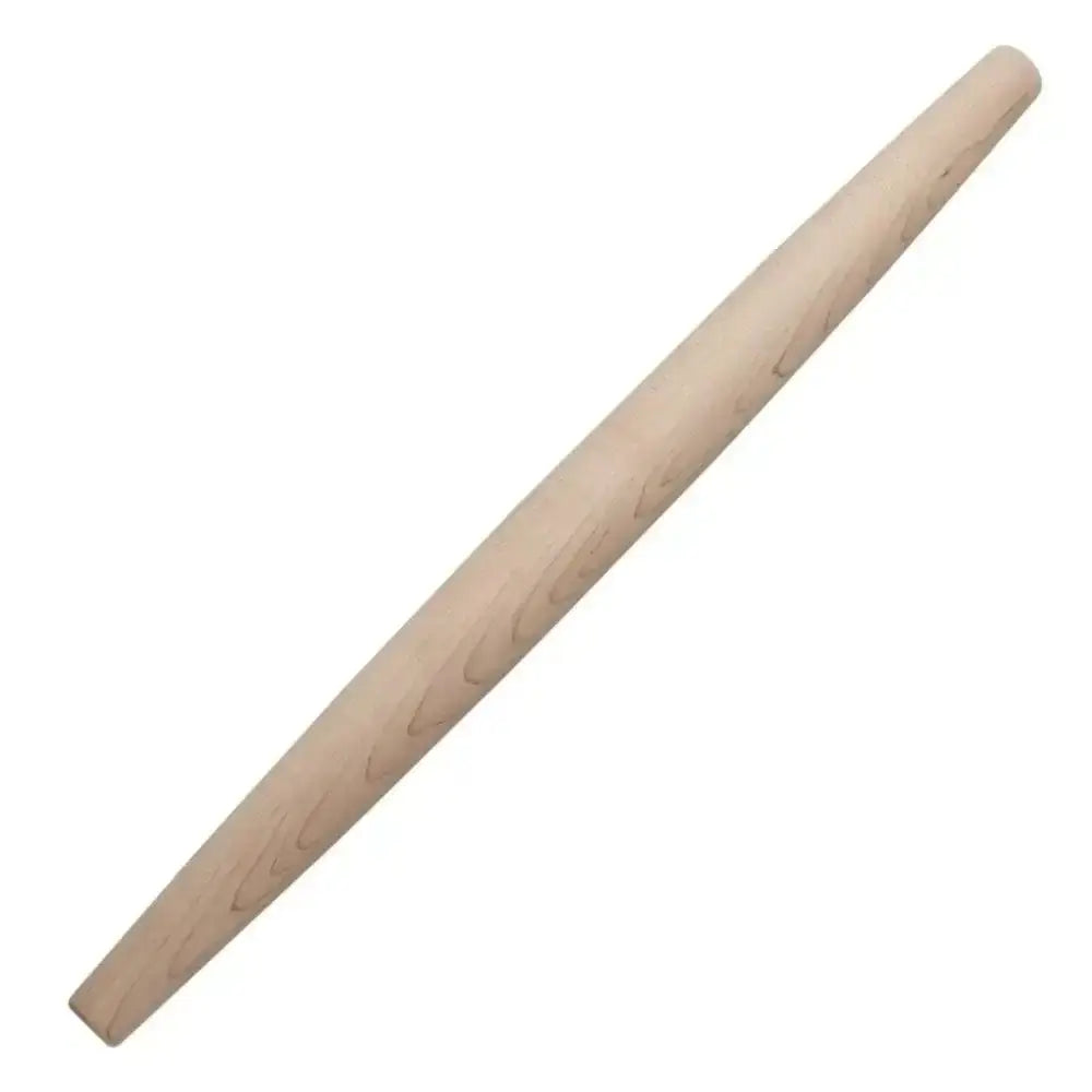 Wooden rolling pin on a white background