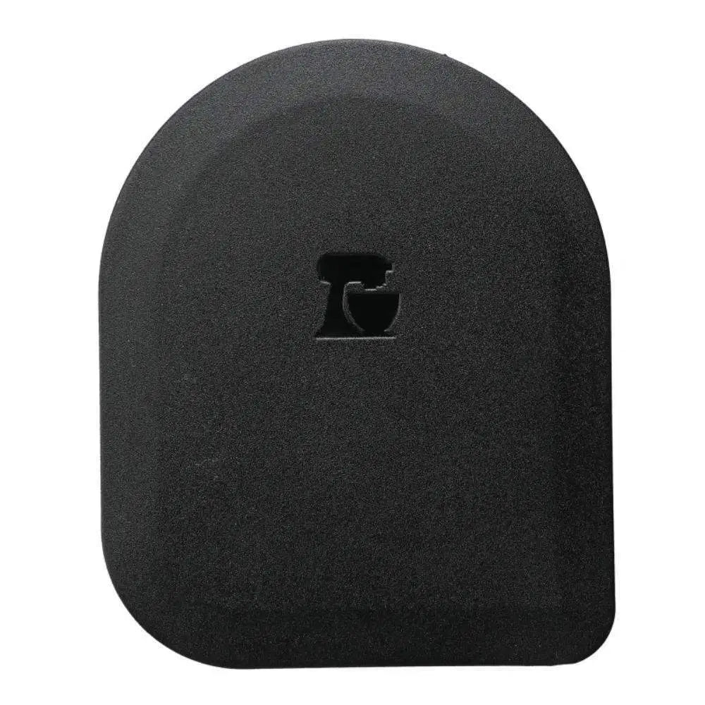 Black bowl scraper with a logo on a white background