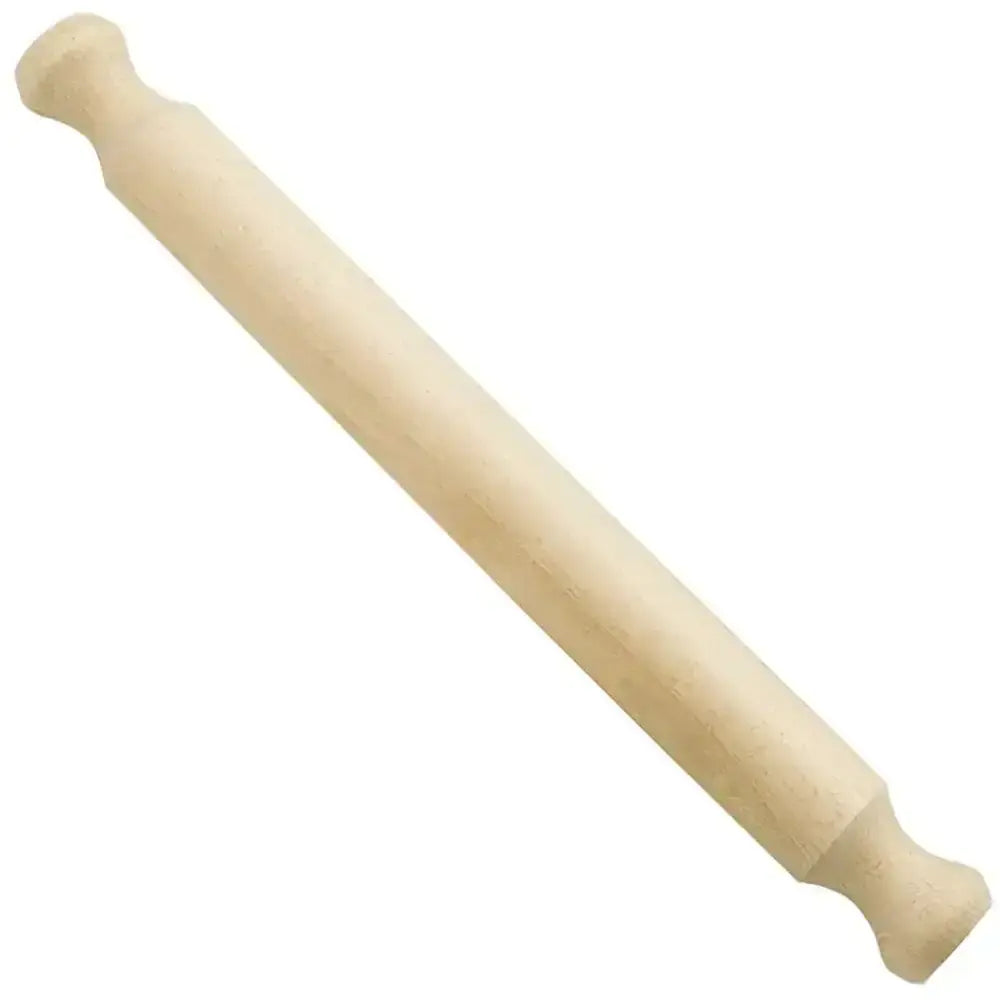Wooden rolling pin on a white background