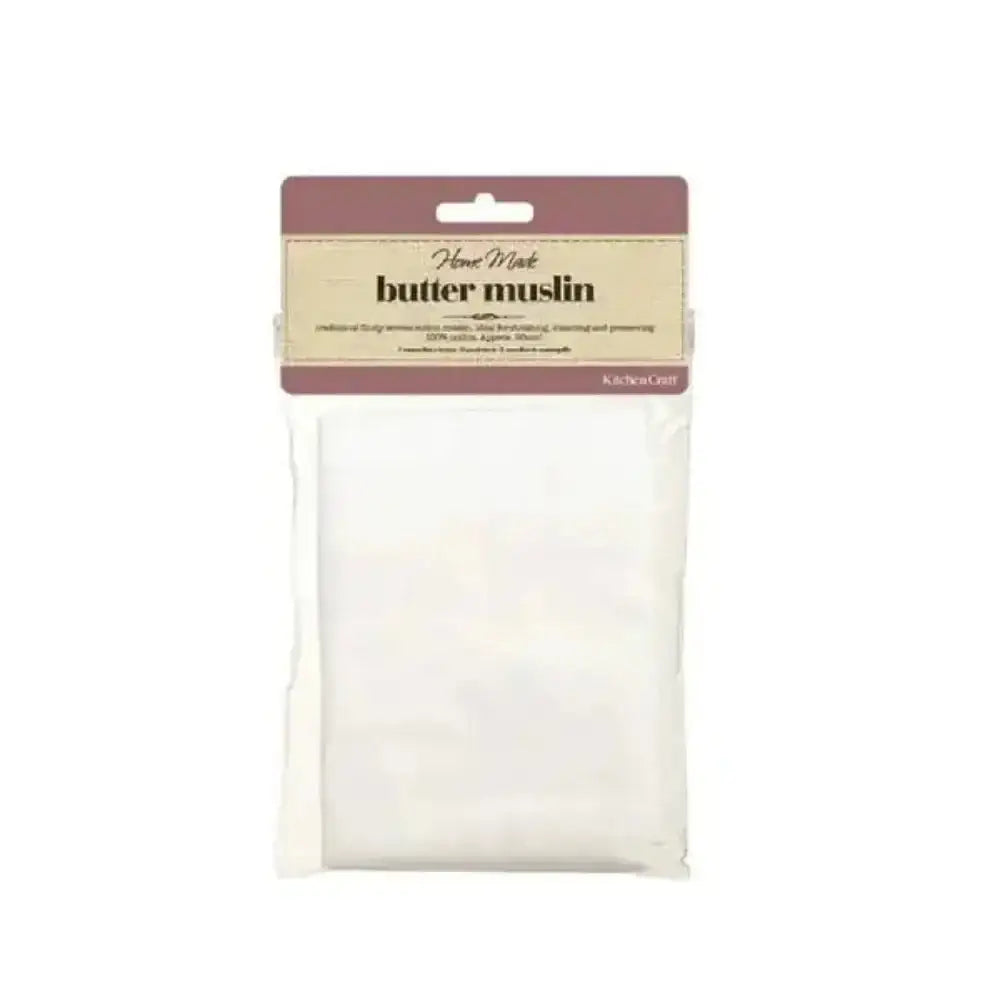 Butter muslin cloth in packaging with a label on a white background