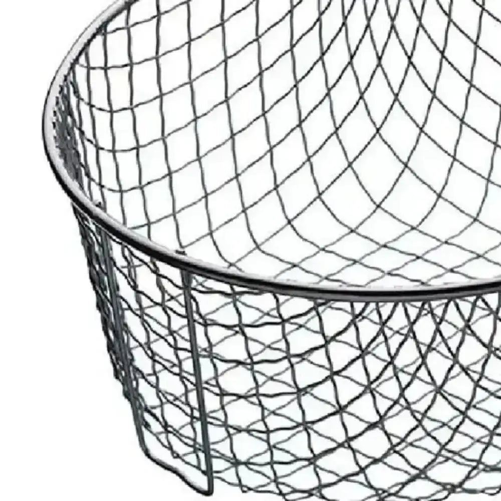 Wire mesh basket on a white background