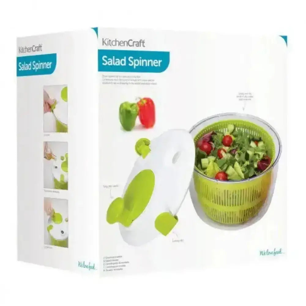 KitchenCraft Salad Spinner packaging with product image on a white background