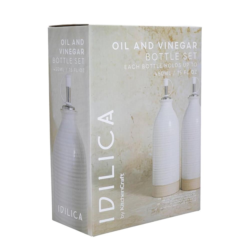KitchenCraft Idilica Ceramic Oil and Vinegar Bottle Set 2pc