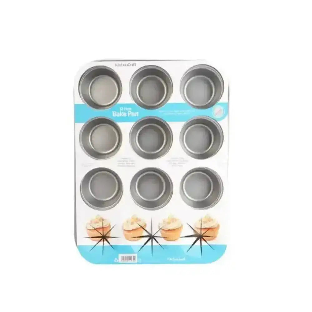 12 cup muffin tin with packaging on a white background
