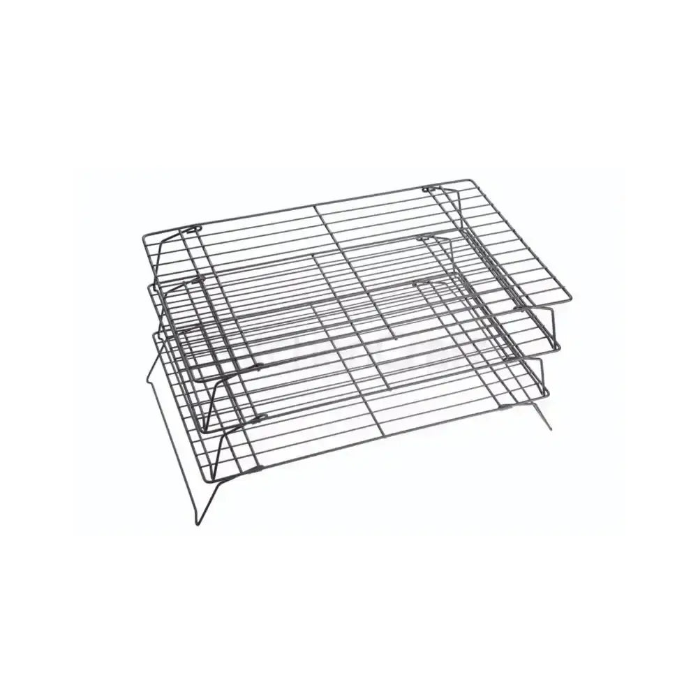 Set of metal cooling racks on a white background