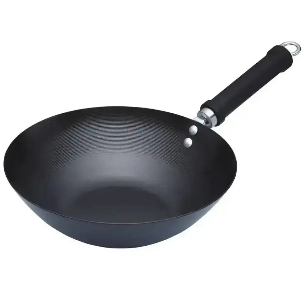 KitchenCraft Oriental carbon steel non-stick wok 26cm with black handle, Cookin Stores kitchenware