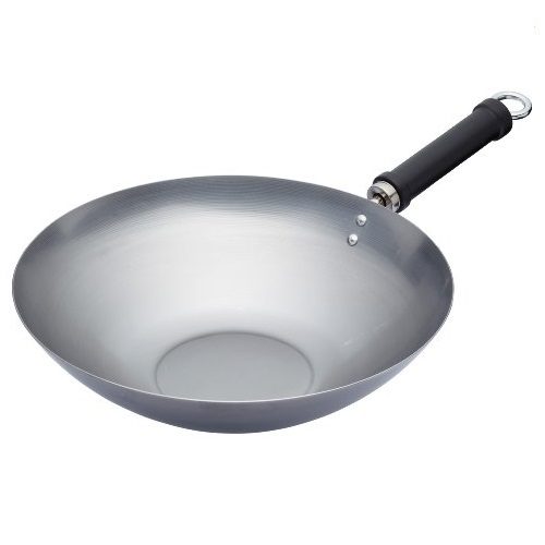 KitchenCraft Oriental Carbon Steel Wok 30cm
