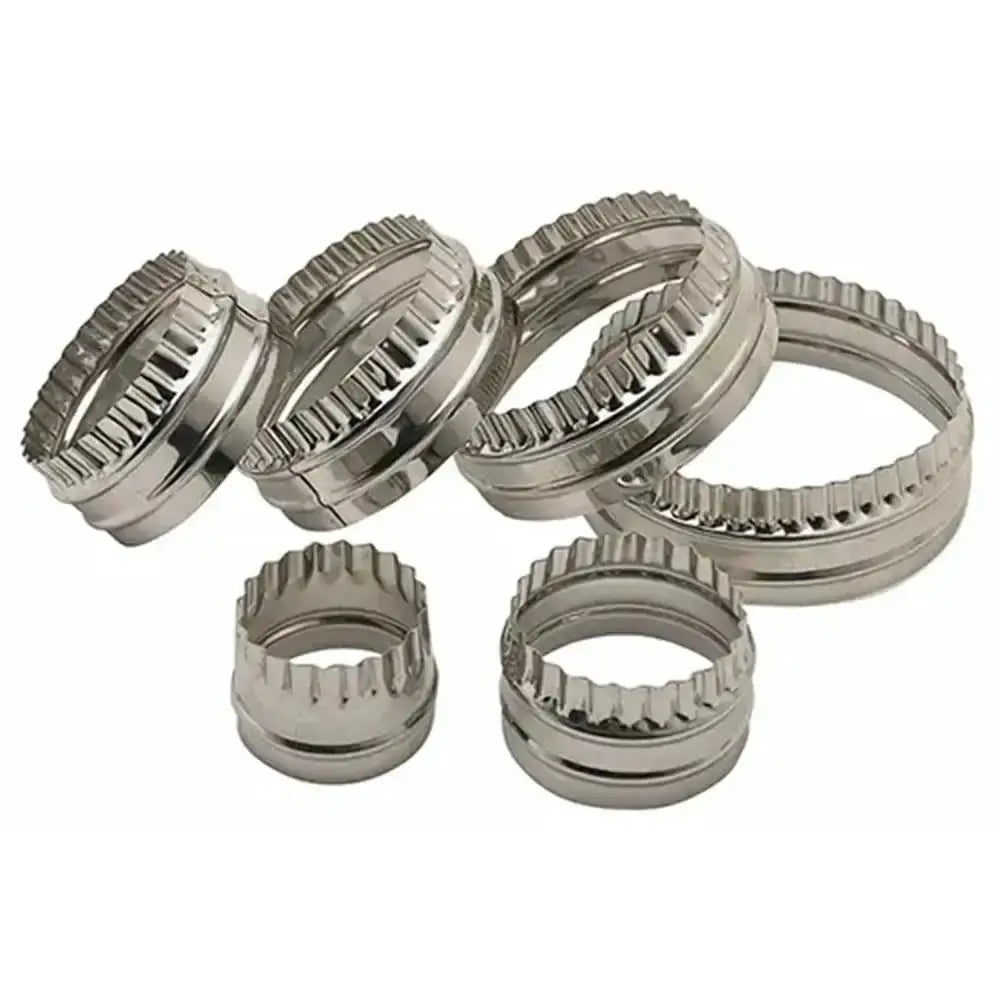Set of pastry cutters on a white background