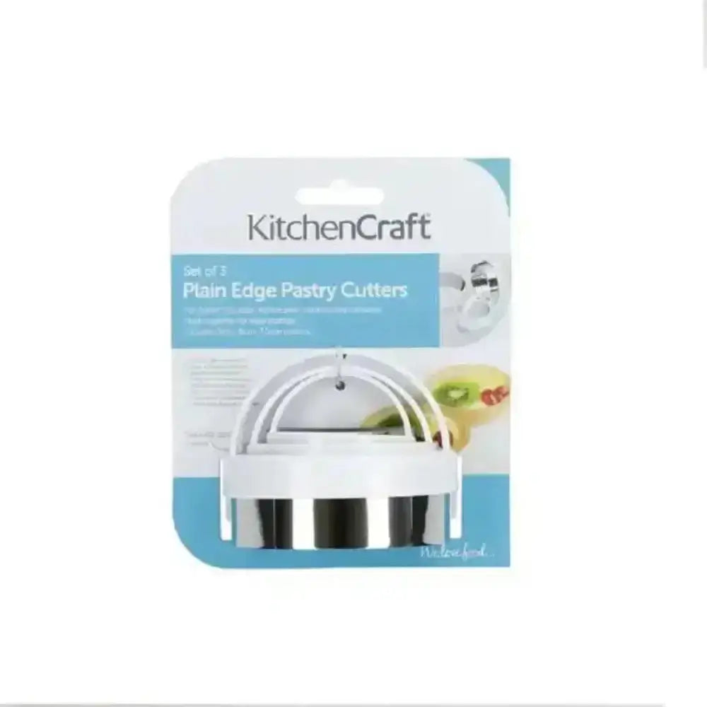 KitchenCraft plain edge pastry cutters in packaging on a white background