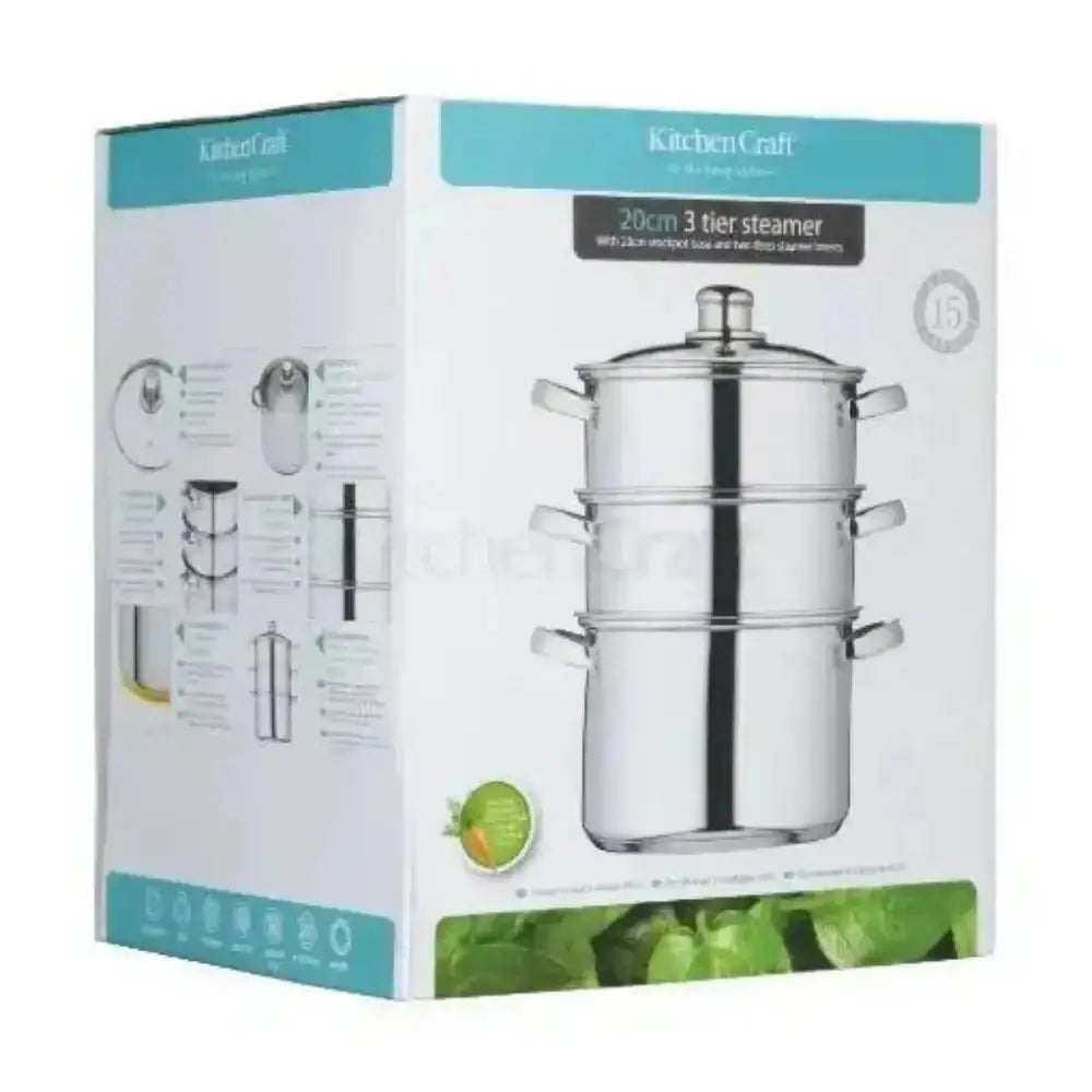 KitchenCraft 3-tier steamer packaging on a white background