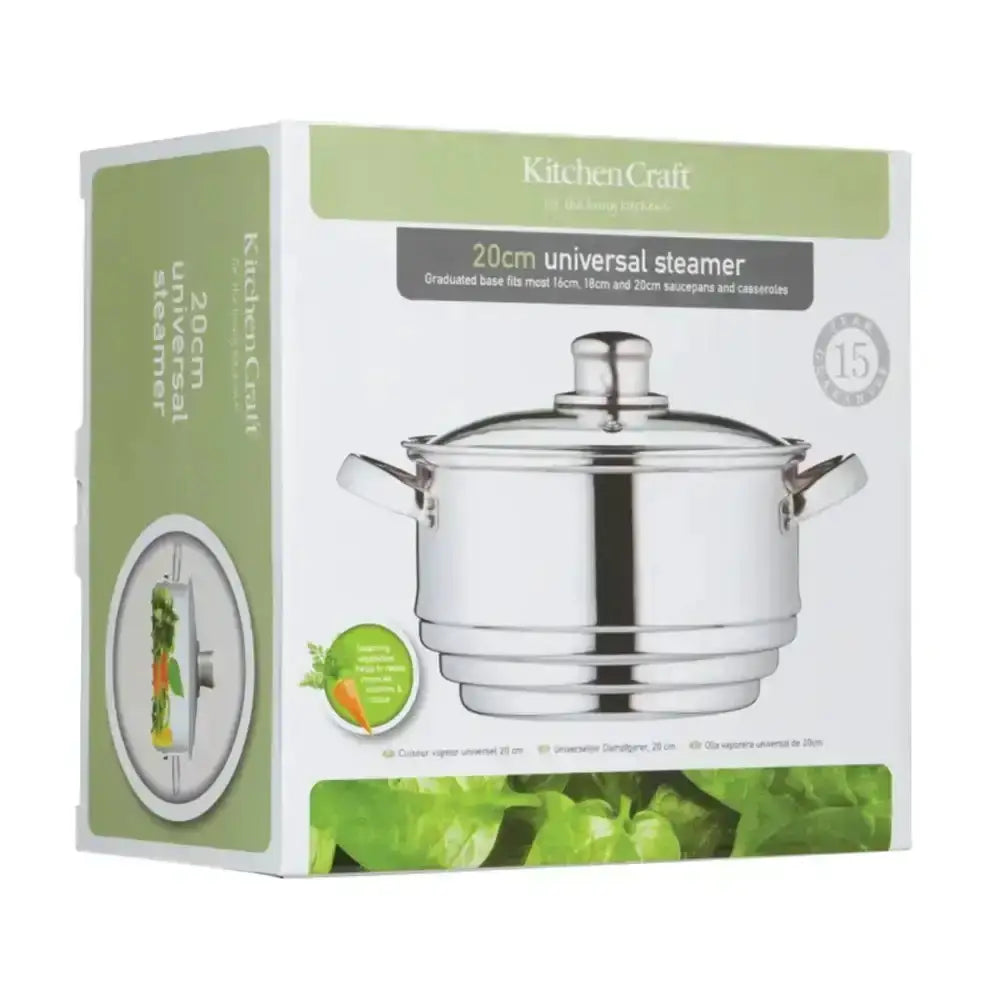 KitchenCraft 20cm universal steamer packaging on a white background