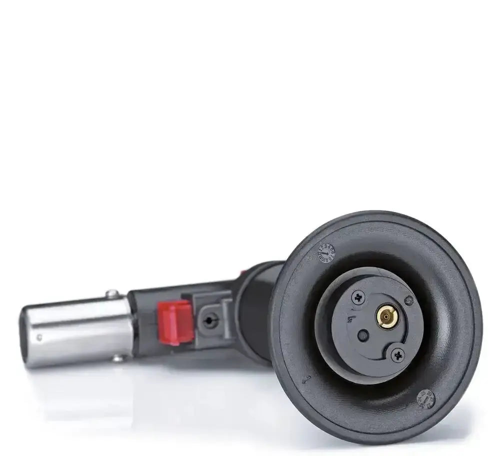 Blowtorch from below on a white background