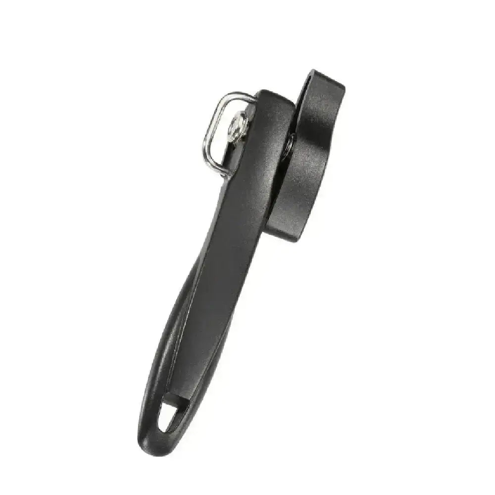 Black can opener on a white background