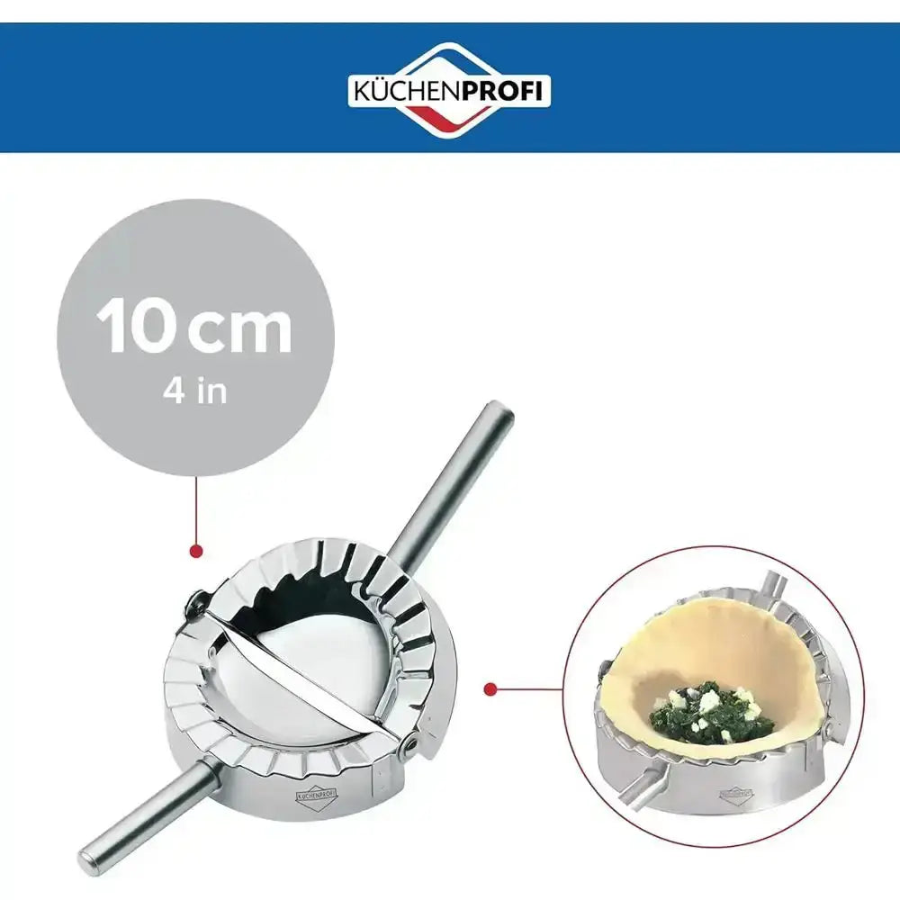 Küchenprofi ravioli stamp with measurement details on a white background